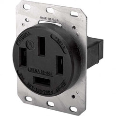 Hubbell Wiring Device-Kellems - 120/208 VAC 60A NEMA 18-60R Industrial Grade Black Straight Blade Single Receptacle - Eagle Tool & Supply