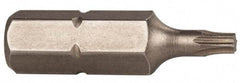 Wiha - 1/4" Drive T8 Torx Screwdriver Bit - 1" OAL, Power Bit - Eagle Tool & Supply