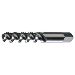 ‎#8-32 UNC 3 Flute H3 HSS High Helix Bottoming Chamfer General Purpose High-Spiral Tap- TiN - Exact Industrial Supply