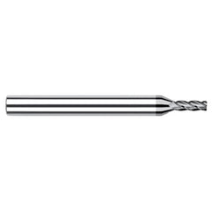 Diamond End Mills for Non-Ferrous Materials - CVD Diamond - 0.0620″ (1/16″) Cutter Diameter × 0.0100″ Radius × 0.1860″ Length of Cut Carbide Corner Radius End Mill, 4 Flutes, CVD Diamond Coated - Exact Industrial Supply