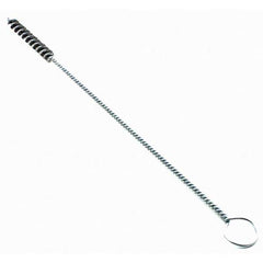 Brush Research Mfg. - 0.45" Diam Helical Stainless Steel Tube Brush - Single Spiral, 0.006" Filament Diam, 2" Brush Length, 18" OAL, 0.219" Diam Galvanized Steel Shank - Eagle Tool & Supply