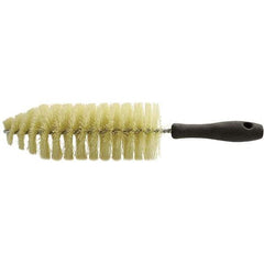 Brush Research Mfg. - 2-3/4" Diam Helical Polypropylene Tube Brush - Single Spiral, 0.012" Filament Diam, 8-1/4" Brush Length, 13-1/2" OAL, 0.245" Diam Plastic Handle Shank - Eagle Tool & Supply