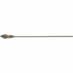 Brush Research Mfg. - 5/16" Diam Helical Stainless Steel Tube Brush - Single Spiral, 0.005" Filament Diam, 1" Brush Length, 6-1/2" OAL, 0.112" Diam Galvanized Steel Shank - Eagle Tool & Supply