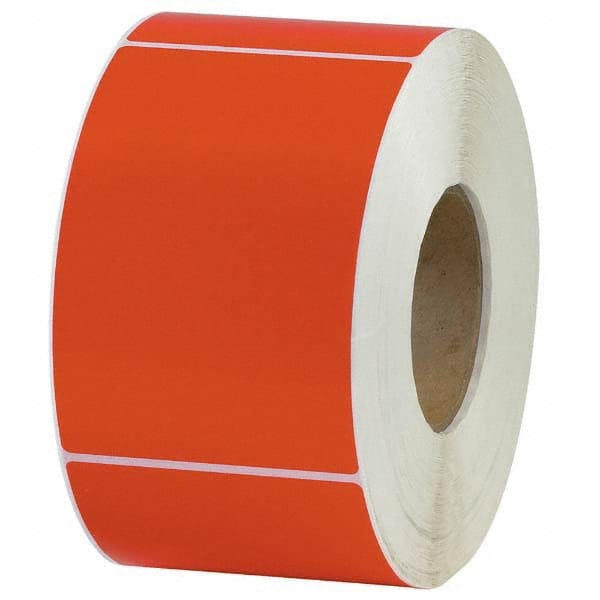 Value Collection - Pack of 4 Rolls, 1,000 Labels per Roll, 4" x 6" Red Topcoated Facestock Thermal Labels - Eagle Tool & Supply