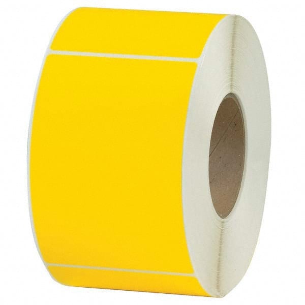 Value Collection - Pack of 4 Rolls, 1,000 Labels per Roll, 4" x 6" Yellow Topcoated Facestock Thermal Labels - Eagle Tool & Supply