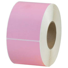 Value Collection - Pack of 4 Rolls, 1,000 Labels per Roll, 4" x 6" Pink Topcoated Facestock Thermal Labels - Eagle Tool & Supply