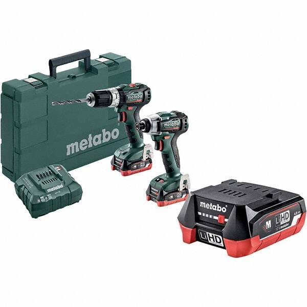 Metabo - Cordless Tool Combination Kits Voltage: 12 Tools: 1/4" Hex Compact Brushless Impact Driver; Compact Brushless Hammer Drill/Driver - Eagle Tool & Supply