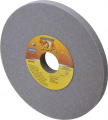 Norton - 7" Diam x 1-1/4" Hole x 1/2" Thick, L Hardness, 60 Grit Surface Grinding Wheel - Aluminum Oxide, Type 1, Medium Grade, 3,600 Max RPM, Vitrified Bond, No Recess - Eagle Tool & Supply