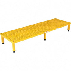 Vestil - 9" High x 24" Wide x 72" Deep, Yellow Step Stand - Steel, 500 Lb Capacity - Eagle Tool & Supply