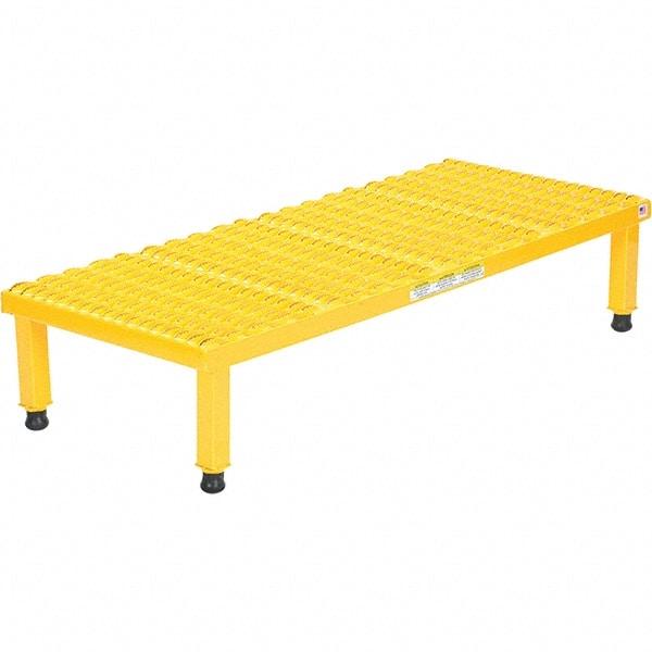 Vestil - 9" High x 19" Wide x 48" Deep, Yellow Step Stand - Steel, 500 Lb Capacity - Eagle Tool & Supply