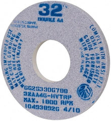 Norton - 14" Diam x 5" Hole x 1" Thick, H Hardness, 46 Grit Surface Grinding Wheel - Aluminum Oxide, Type 1, Coarse Grade, 1,800 Max RPM, Vitrified Bond - Eagle Tool & Supply