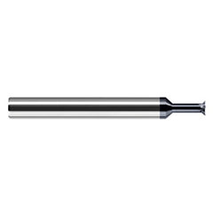 Chamfer Cutters - 0.2100″ Head Diameter × 0.0370″ LOC × 0.3750″ (3/8″) Neck Length × 45° per side Carbide Back Chamfer Cutter, 5 Flutes, AlTiN Coated - Exact Industrial Supply