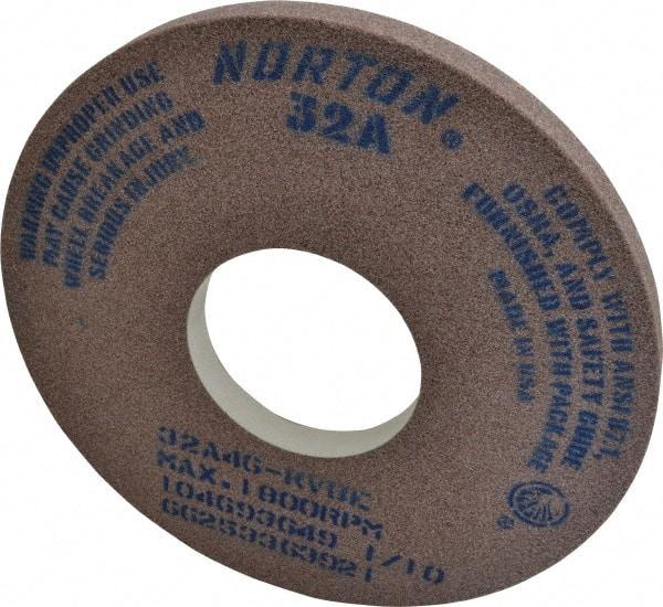 Norton - 14" Diam x 5" Hole x 1" Thick, K Hardness, 46 Grit Surface Grinding Wheel - Aluminum Oxide, Type 1, Coarse Grade, 1,800 Max RPM, Vitrified Bond, No Recess - Eagle Tool & Supply