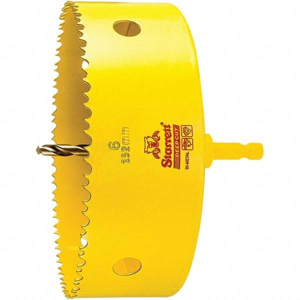 Starrett - 6" Diam, 2" Cutting Depth, Hole Saw - High Speed Steel Saw, Toothed Edge - Eagle Tool & Supply