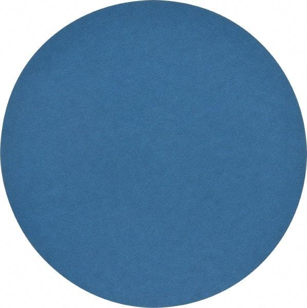 Norton - 10" Diam, 80 Grit Zirconia Alumina Adhesive PSA Disc - Coarse Grade, Blue, Y Weighted Backing, Flexible - Eagle Tool & Supply