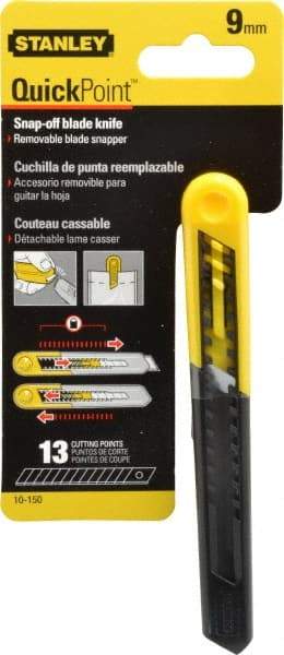 Stanley - Snap Utility Knife - 4.33" Blade, Yellow Handle, 1 Blade Included - Eagle Tool & Supply