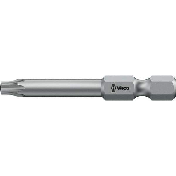 Wera - 6mm Drive IPR1 Tamperproof Torx Screwdriver Bit - 50mm OAL, Power Bit - Eagle Tool & Supply