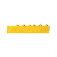 Ergo Advantage - 22" Long x 4" Wide x 1" Thick, Anti-Fatigue Modular Matting Anti-Fatigue Flooring - Male, 1 Interlocking Side, Yellow, For Dry Areas - Eagle Tool & Supply