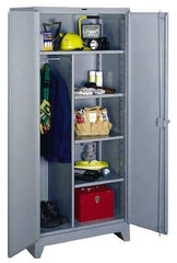 Lyon - 4 Shelf Combination Storage Cabinet - Steel, 60" Wide x 24" Deep x 82" High, Gray - Eagle Tool & Supply