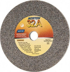 Norton - 60 Grit Aluminum Oxide Type 1 Internal Grinding Wheel - 4" Diam x 1/2" Hole x 1/4" Thick, 8,120 Max RPM, Type 1 Medium Grade, K Hardness, Vitrified Bond - Eagle Tool & Supply