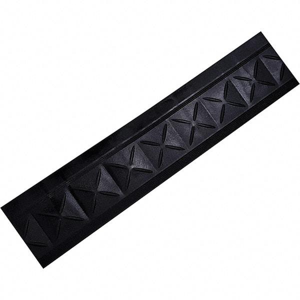 Ergo Advantage - 18" Long x 4" Wide x 1" Thick, Anti-Fatigue Modular Matting Anti-Fatigue Flooring - Female, 1 Interlocking Side, Black, For Dry Areas - Eagle Tool & Supply
