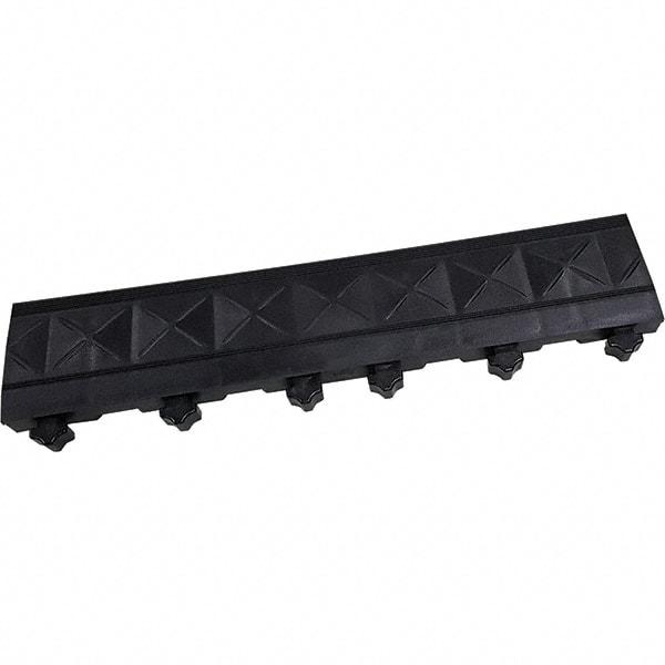 Ergo Advantage - 18" Long x 4" Wide x 1" Thick, Anti-Fatigue Modular Matting Anti-Fatigue Flooring - Male, 1 Interlocking Side, Black, For Dry Areas - Eagle Tool & Supply