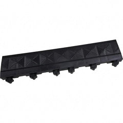 Ergo Advantage - 18" Long x 4" Wide x 1" Thick, Anti-Fatigue Modular Matting Anti-Fatigue Flooring - Male, 1 Interlocking Side, Black, For Dry Areas - Eagle Tool & Supply