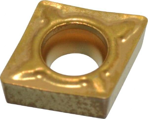 Seco - CCMT21.51 F1 Grade TP40 Carbide Turning Insert - TiC/TiCN/TiN Finish, 80° Diamond, 1/4" Inscr Circle, 3/32" Thick, 1/64" Corner Radius - Eagle Tool & Supply