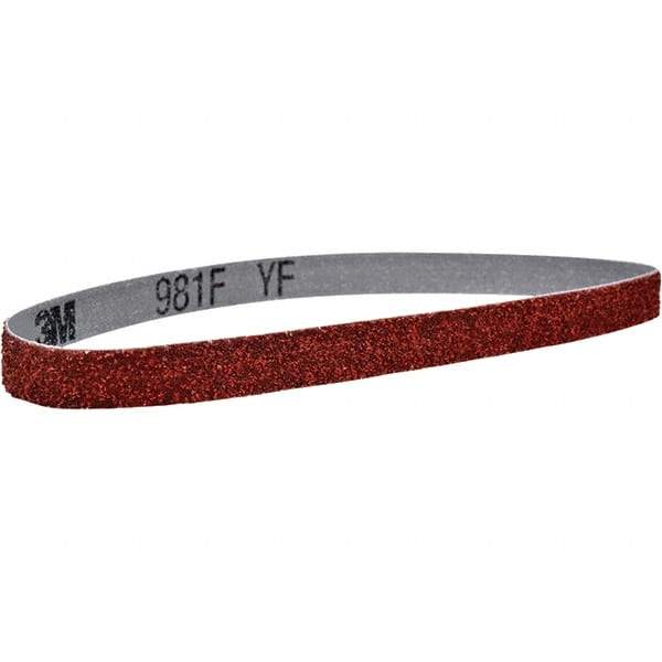 3M - 3" Wide x 132" OAL, 36 Grit, Ceramic Abrasive Belt - Ceramic, Coated, YF Weighted Cloth Backing, Series 981F - Eagle Tool & Supply