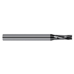 End Mills for Composites - 0.0625″ (1/16″) Cutter Diameter × 0.1860″ Length of Cut Carbide Square Chipbreaker Cutter, 6 Flutes, Amorphous Diamond Coated - Exact Industrial Supply