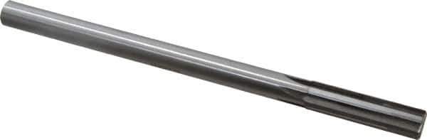 Made in USA - 0.617" Carbide-Tipped 6 Flute Chucking Reamer - Straight Flute, 9/16" Straight Shank, 2-1/4" Flute Length, 9" OAL - Eagle Tool & Supply