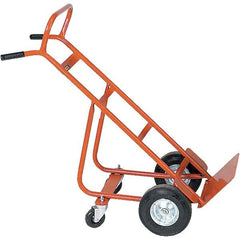 Wesco Industrial Products - 800 Lb Capacity 48" OAH Hand Truck - 8 x 14" Base Plate, Dual Handle, Steel, Semi-Pneumatic Wheels - Eagle Tool & Supply