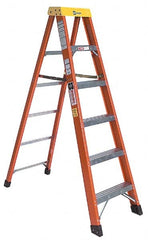 Made in USA - 5 Steps, 7 Ft. High, Type IA Rating, Fiberglass Step Ladder - Eagle Tool & Supply
