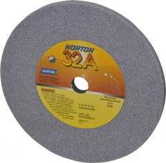 Norton - 60 Grit Aluminum Oxide Type 1 Internal Grinding Wheel - 5" Diam x 1/2" Hole x 1/4" Thick, 4965 Max RPM, Type 1 Medium Grade, K Hardness, Vitrified Bond, No Recess - Eagle Tool & Supply