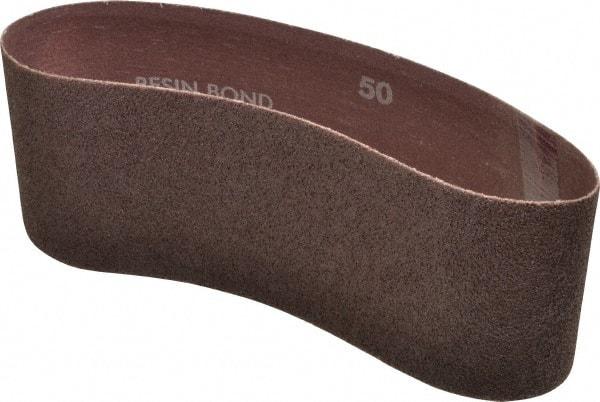 Norton - 3" Wide x 18" OAL, 50 Grit, Aluminum Oxide Abrasive Belt - Aluminum Oxide, Coarse, Coated, X Weighted Cloth Backing, Series R228 - Eagle Tool & Supply