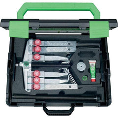 KUKKO - 18 Piece, 1-1/2 to 7-7/8" Spread, Multi-Purpose Puller Set - 2 Bolts, 6 Jaws, 23-5/8" Reach - Eagle Tool & Supply