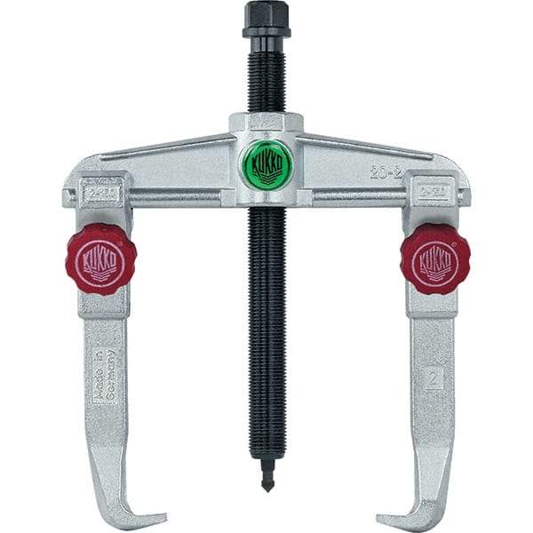 KUKKO - 2 Jaw, 1-1/2" to 6-3/8" Spread, 6-1/2 Ton Capacity, Reversible Puller - 5-7/8" Reach, For Bearings, Gears, Discs, Bushings, Seals - Eagle Tool & Supply