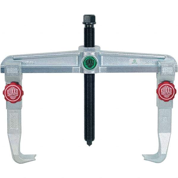 KUKKO - 2 Jaw, 1-1/2" to 13-3/4" Spread, 9 Ton Capacity, Reversible Puller - 7-7/8" Reach, For Bearings, Gears, Discs, Bushings, Seals - Eagle Tool & Supply