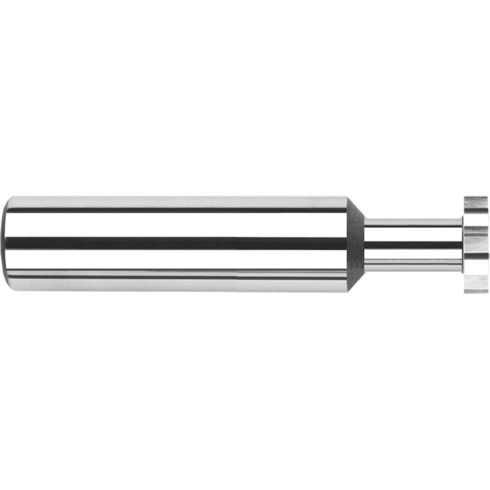 Woodruff Keyseat Cutter: 0.1875″ Cut Dia, 0.04″ Cut Width, 3/16″ Shank Dia, Straight Tooth 2″ OAL, 6 Teeth, Solid Carbide