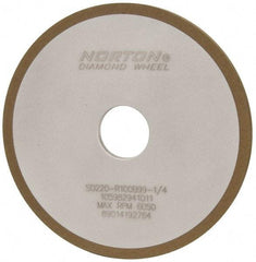 Norton - 6" Diam x 1-1/4" Hole x 1/4" Thick, 220 Grit Surface Grinding Wheel - Diamond, Type 1A1, Very Fine Grade, Resinoid Bond - Eagle Tool & Supply