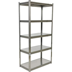 Vestil - 5 Shelf Steel Shelving - 600 Lb Capacity, 18" Wide x 72" High x 36" Deep, Gray - Eagle Tool & Supply