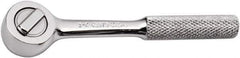 SK - 1/4" Drive Round Head Ratchet - Full Polish Chrome Finish, 4-1/2" OAL, 60 Gear Teeth, Full Polished Knurled Handle, Reversible Head - Eagle Tool & Supply