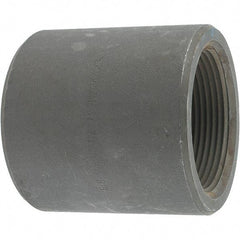 Made in USA - Size 2-1/2", Class 3,000, Forged Carbon Steel Black Pipe Coupling - 3,000 psi, Threaded End Connection - Eagle Tool & Supply
