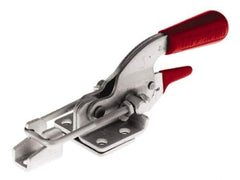 De-Sta-Co - 720 Lb Capacity, Horizontal, U Hook, Flanged Base, Stainless Steel Pull Action Latch Clamp - 1-3/4" Drawing Movement, 6.07" OAL, Threaded U Hook, Straight Handle - Eagle Tool & Supply