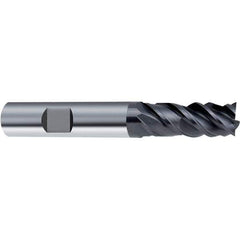 Guhring - 3mm, 4 Flute, Single End, Solid Carbide, Corner Chamfer End Mill - 57mm OAL, 48° Helix, Right Hand Flute, 8mm LOC, Right Hand Cut - Eagle Tool & Supply