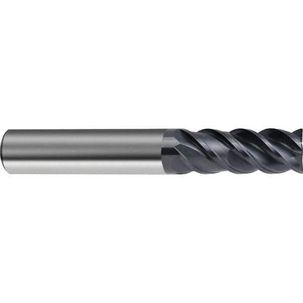 Guhring - 5mm, 4 Flute, Single End, Solid Carbide, Corner Chamfer End Mill - 57mm OAL, 48° Helix, Right Hand Flute, 13mm LOC, Right Hand Cut - Eagle Tool & Supply