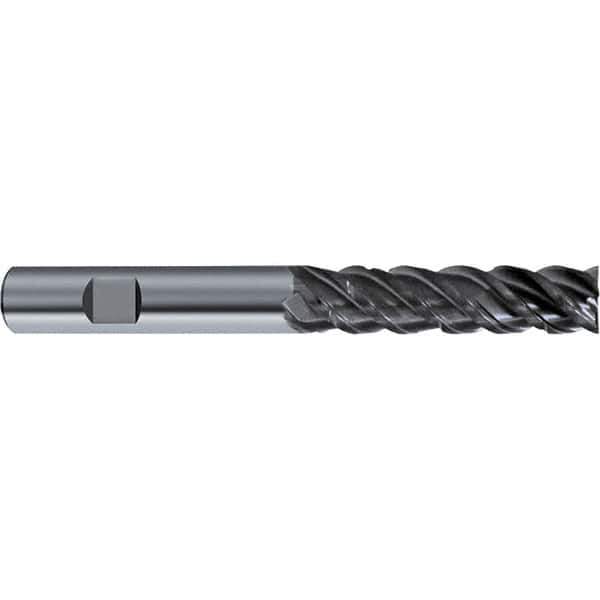 Guhring - 10mm, 4 Flute, Single End, Solid Carbide, Corner Chamfer End Mill - 90mm OAL, 48° Helix, Right Hand Flute, 40mm LOC, Right Hand Cut - Eagle Tool & Supply
