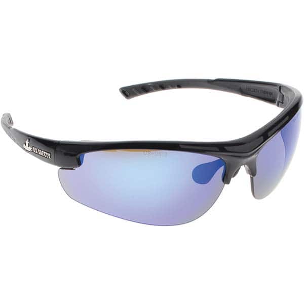 MCR Safety - Blue Mirror Lenses, Framed Dual Lens Safety Glasses - Eagle Tool & Supply