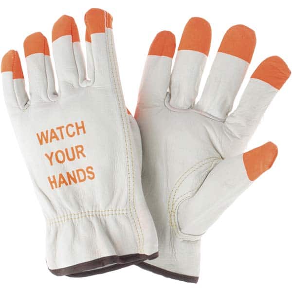 MCR Safety - Size L Leather Abrasion Protection Work Gloves - Eagle Tool & Supply
