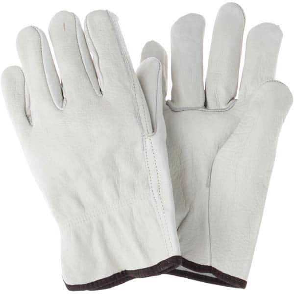 MCR Safety - Size L Leather Abrasion Protection Work Gloves - Eagle Tool & Supply